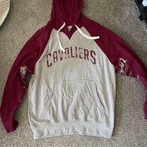 Hands High Distressed Cavaliers Gray and Maroon Hoodie
